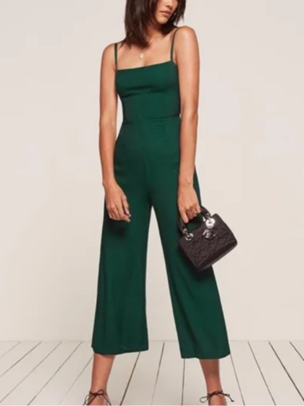 Reformation Guatemala Emerald Green Jumpsuit NWT 8 Wide Leg Formal Prom Wedding